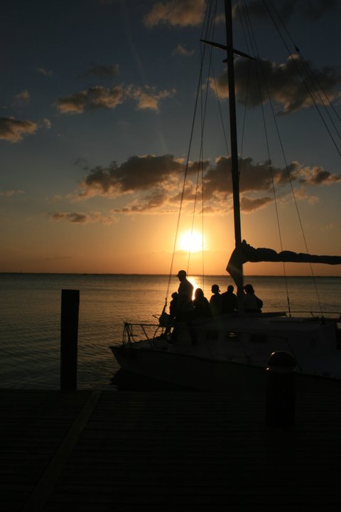 Cancun sailboat sunset